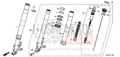 FRONT FORK (CBR1000RR/RA) CBR1000RRC de 2012